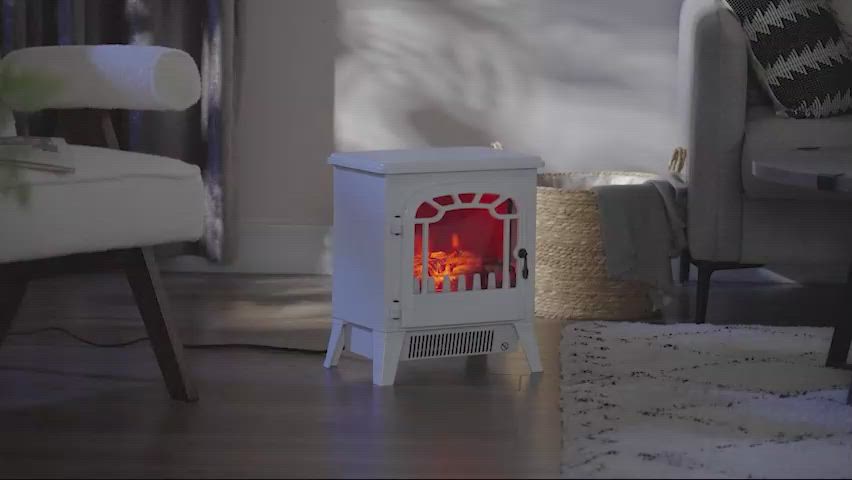 HOMCOM Freestanding Electric Fireplace Stove Heater with Overheat