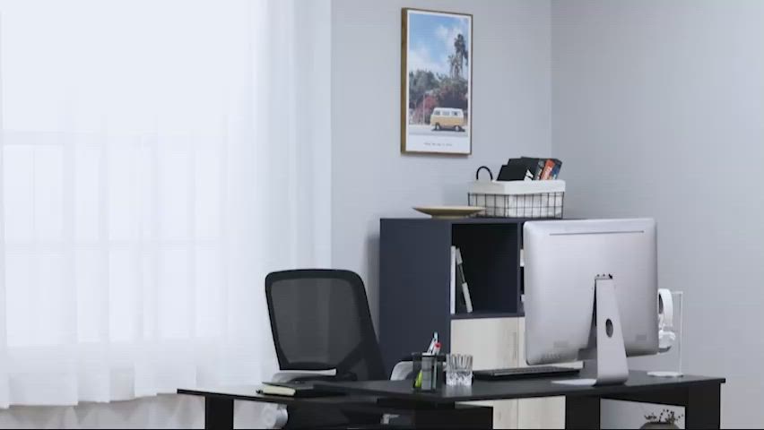 HOMCOM 360° Rotating Home Office Desk L Shaped Corner Computer