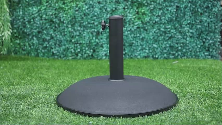 destination summer cement patio umbrella stand Heavy Concrete Side Table Construction Made from steel with concrete base DIY Rolling Umbrella Stand -