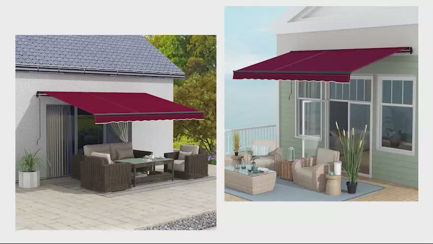 Outsunny 13' x 10' Retractable Awning, 280gsm UV Resistant