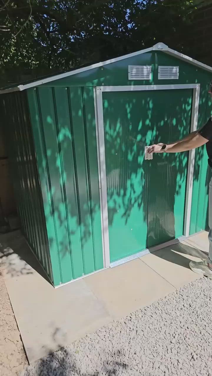 Outsunny 7x4 Storage Shed, Garden Tool Shed with Foundation Kit