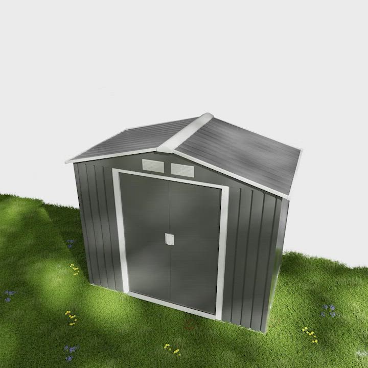 Outsunny 7x4 Garden Tool Shed Metal Storage Shed Silver | Aosom Canada