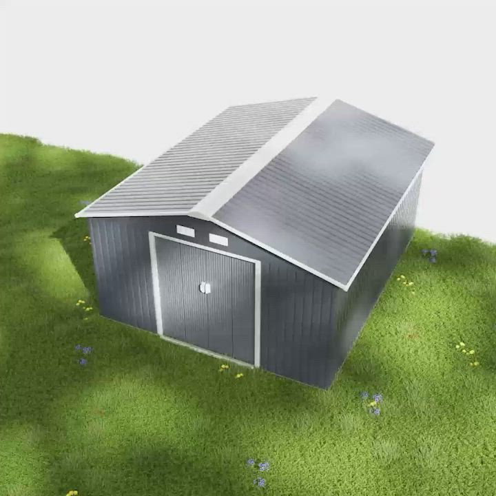 Outsunny 11' x 9' Metal Garden Shed Utility Tool Storage Outdoor