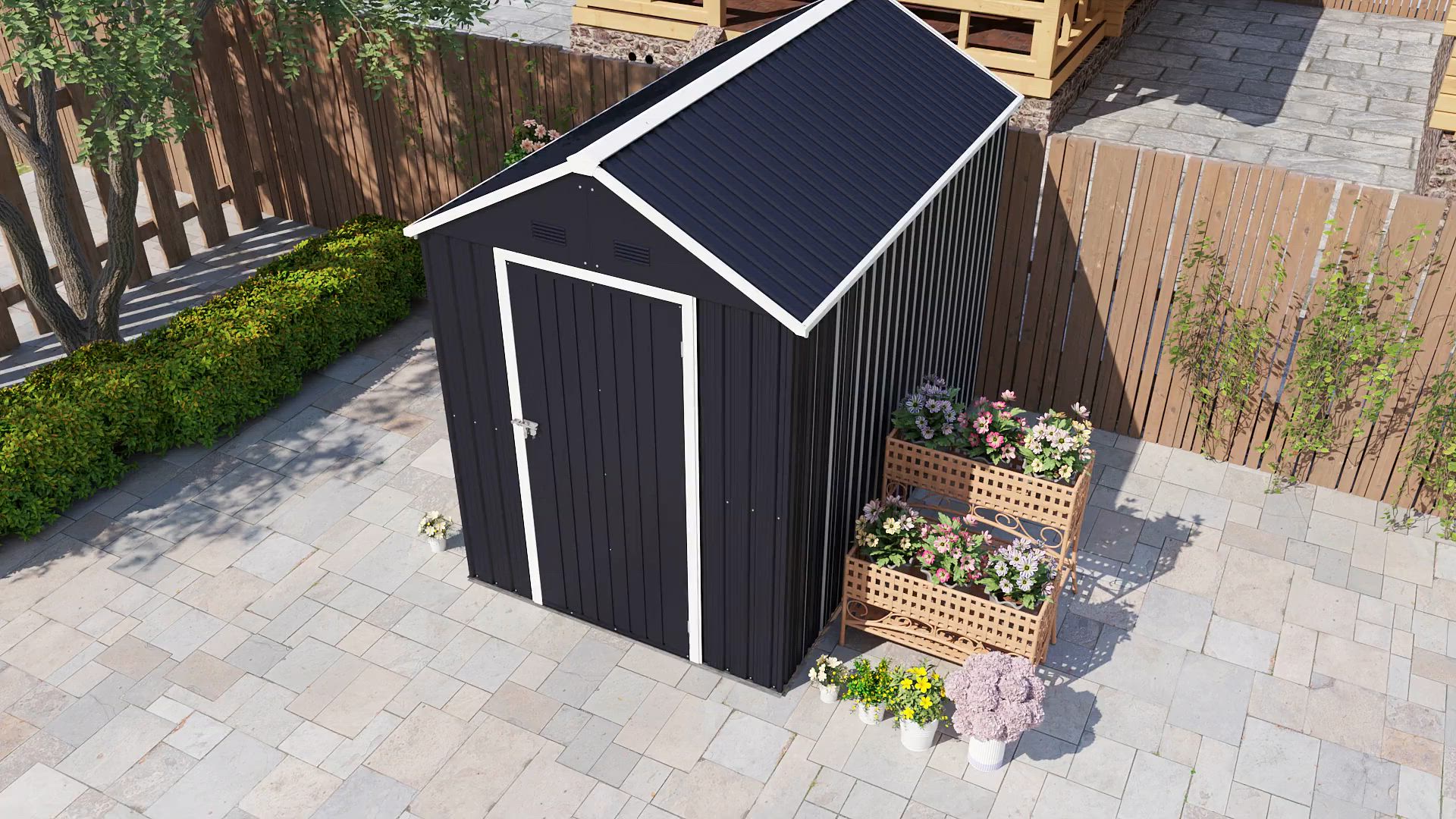 Outsunny 8' x 6' Metal Garden Storage Shed, Extra Large Outdoor