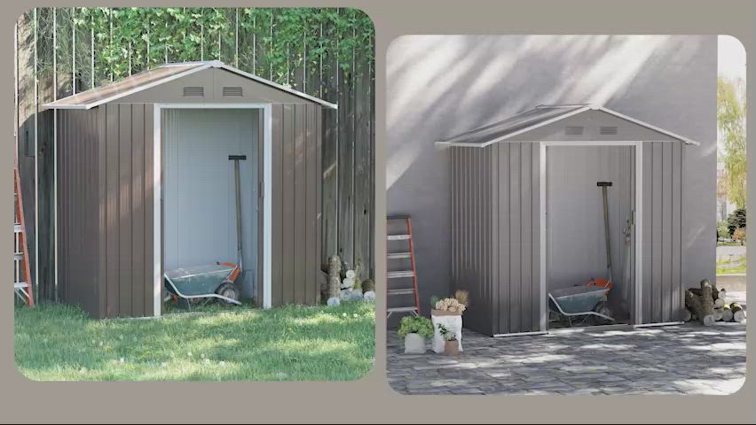 Outsunny 6.5x3.5ft Metal Garden Storage Shed for Outdoor Tool
