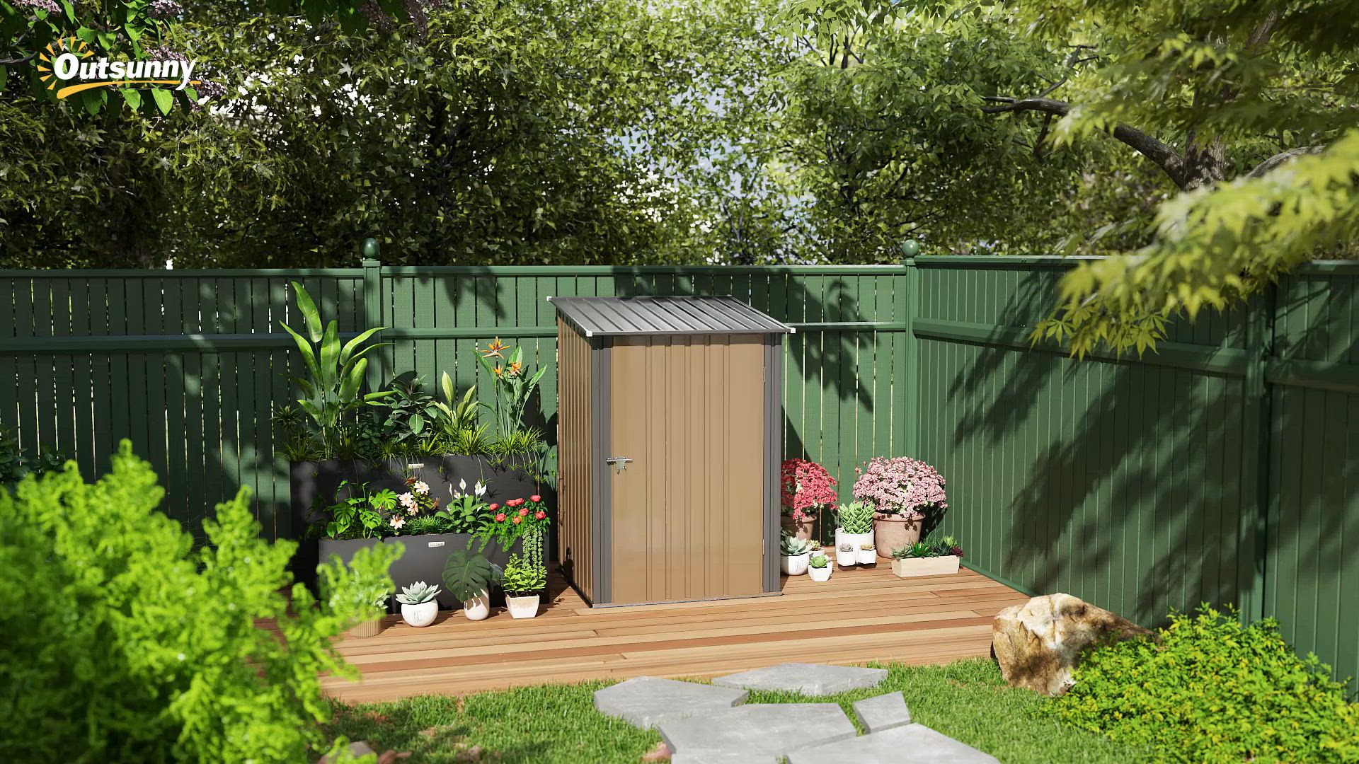 Outsunny Small Outdoor Storage Shed, Garden Tool Shed with