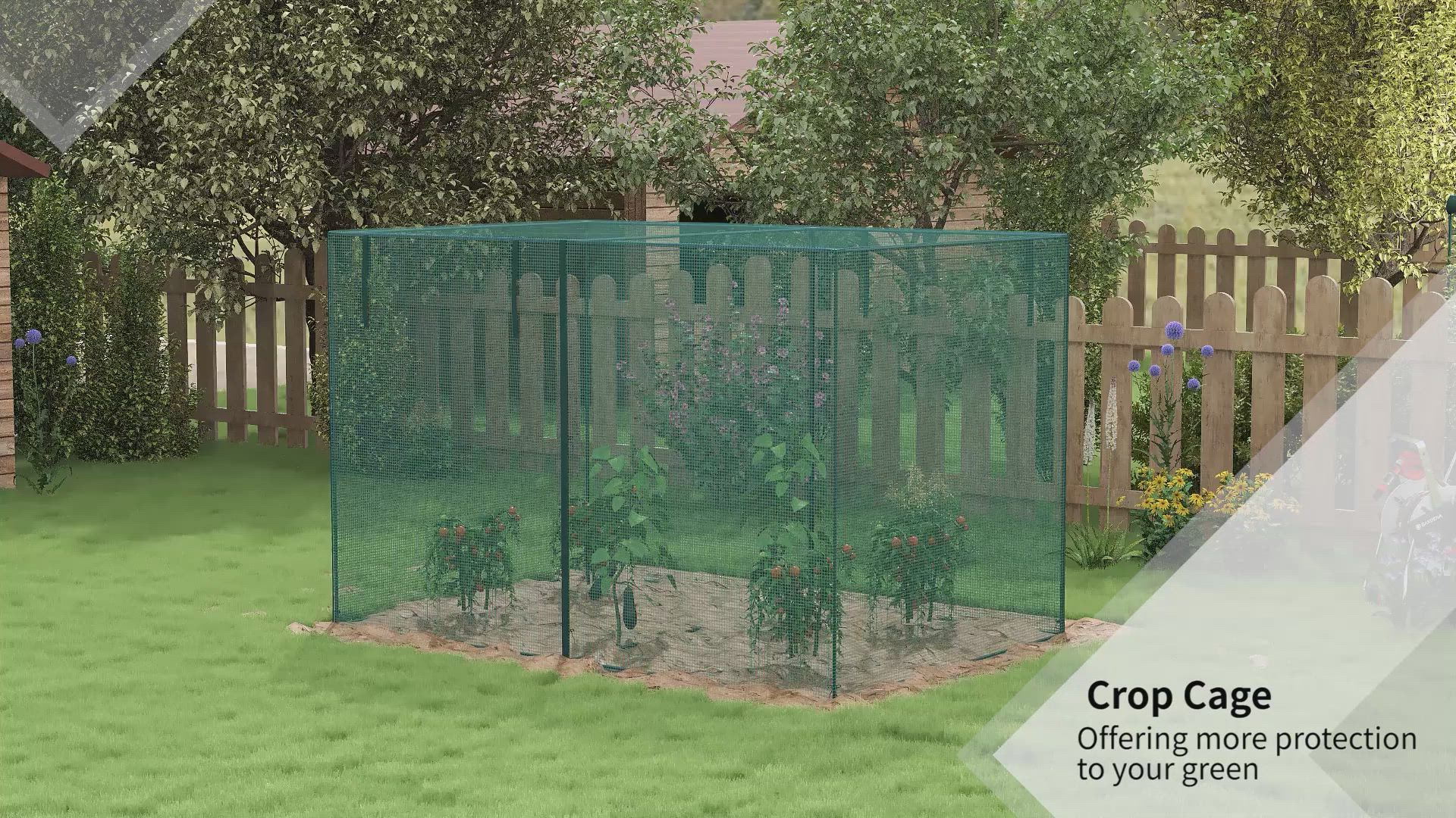 Outsunny 10 x 6.5ft Crop Cages for Garden, Plant Protectors from