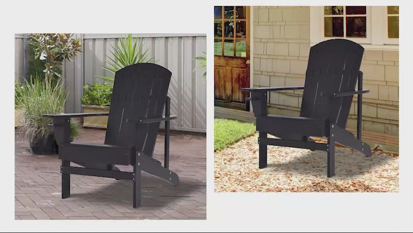 Outsunny Oversized Adirondack Chair, Outdoor Fire Pit and Porch
