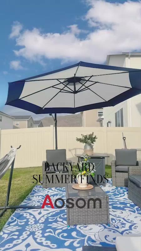 Outsunny 10FT Cantilever Umbrella, Offset Patio Umbrella with