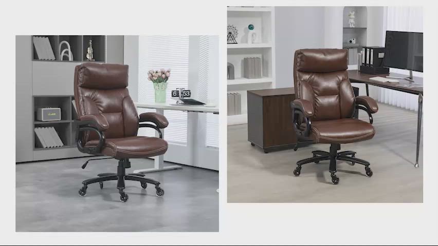 Vinsetto 400 LBS Capacity Office Chair, PU Leather, Dark Brown