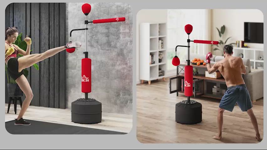 Soozier 3-in-1 Free Standing Punching Bag, Height Adjustable