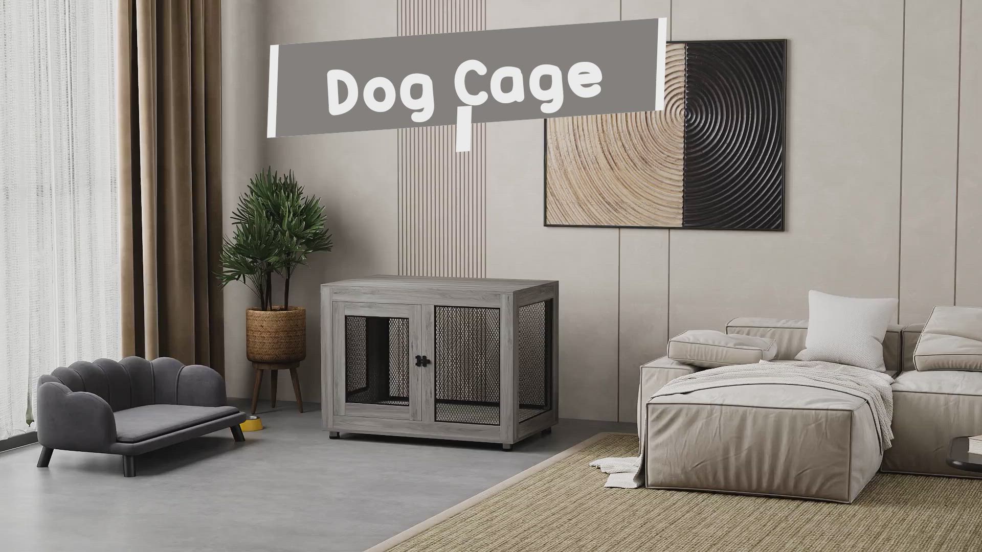 PawHut Pet Crate End Table with Water-resistant Cushion or Large