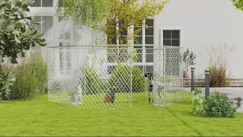 PawHut 13.4' x 11.5' x 5.6' Dog Kennel Outdoor for Medium and