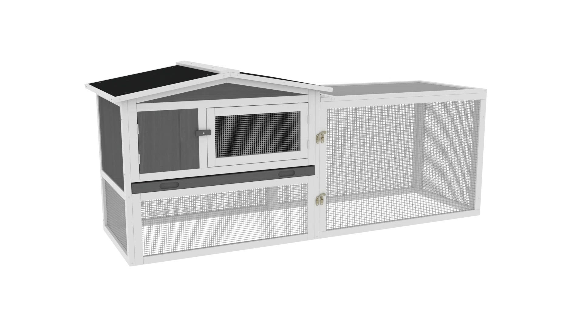Pawhut Deluxe Wooden Rabbit Hutch 62