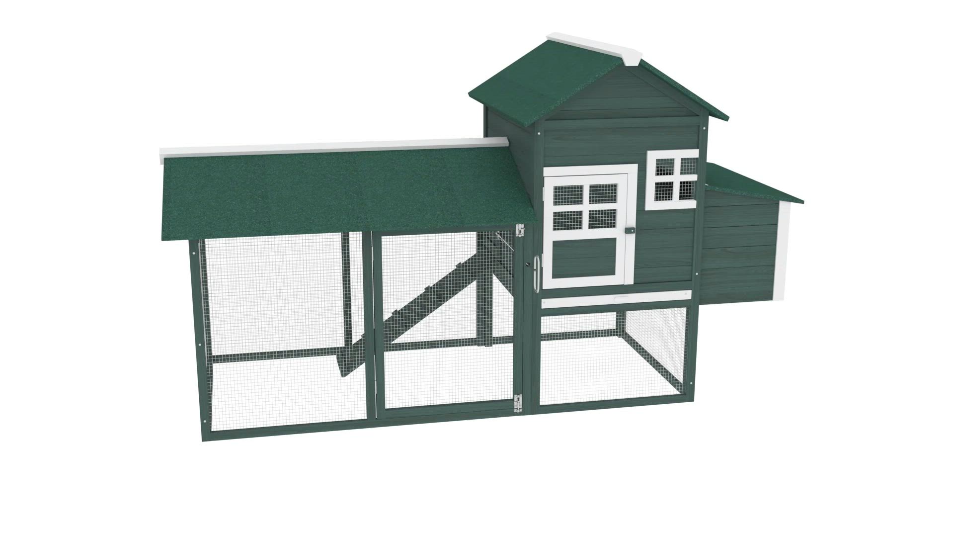 PawHut 84'' XL Wooden Chicken Coop Backyard Poultry Hen House with